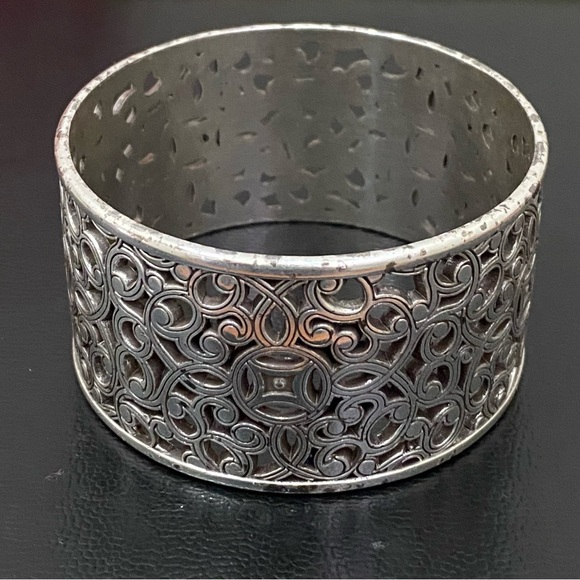 BRIGHTON Serendipity Ornate Scroll Wide Chunky Bangle Bracelet 85.2g - Picture 4 of 16